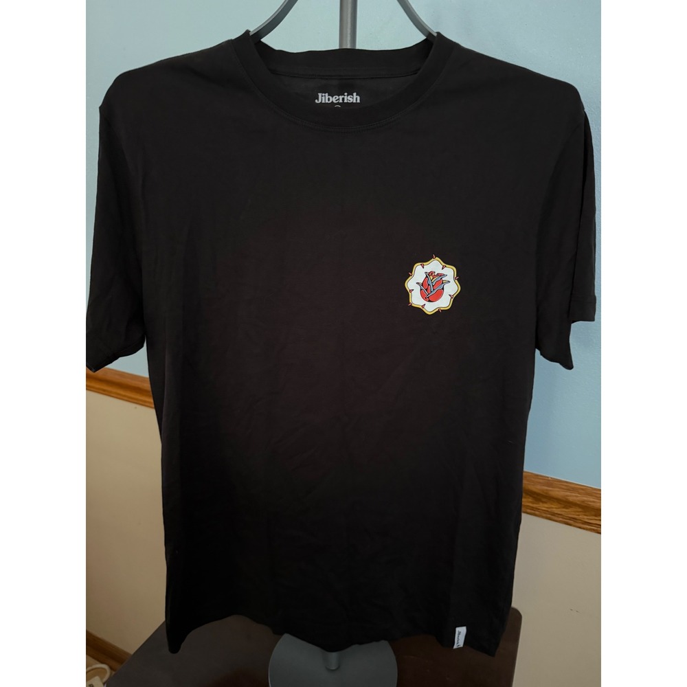 Jiberish x Smartwool Mens Supima Cotton Rose Graphic T-Shirt Black Size M